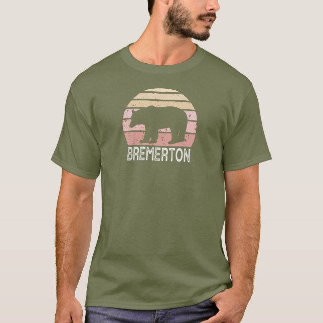 Bremerton Washington Retro Bear T-Shirt (Vorderseite)
