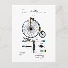 Bremse für Fahrräder - J. A. Hems Patent gefärbt Postkarte