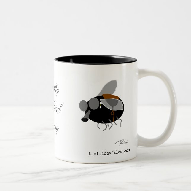 Bremse mit Perlen-Ohrring Zweifarbige Tasse (Rechts)