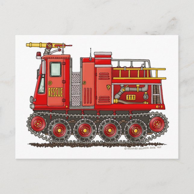 Bremspuppe für den LKW-Feuerwehrmann Postkarte (Vorderseite)