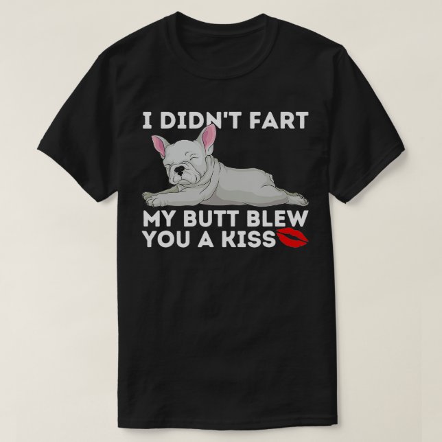 Brenchie Dog blasen Sie einen Kiss Funny French Bu T-Shirt (Design vorne)