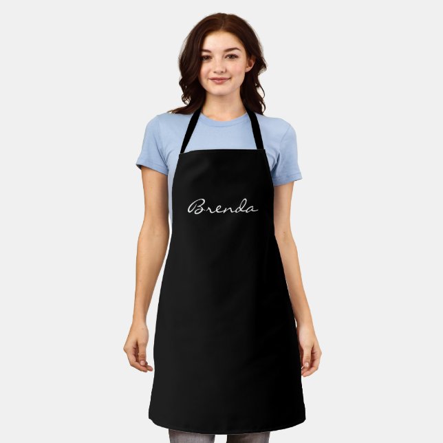 Brenda Custom Chic Black & White Personalisiert Schürze (Getragen)