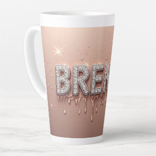 Brenda Diamant Name in tropfendem Roségold Milchtasse