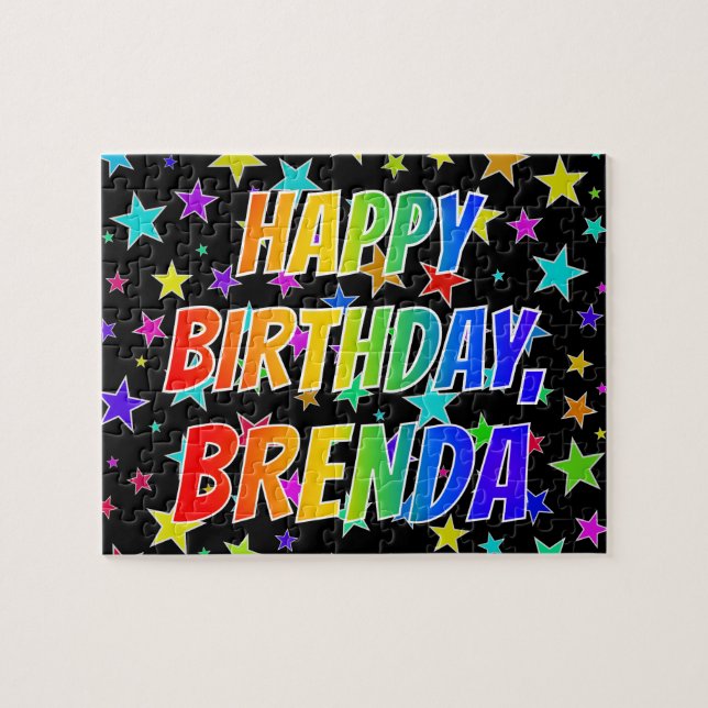 "BRENDA" First Name, Fun "HAPPY BIRTHDAY" (Horizontal)