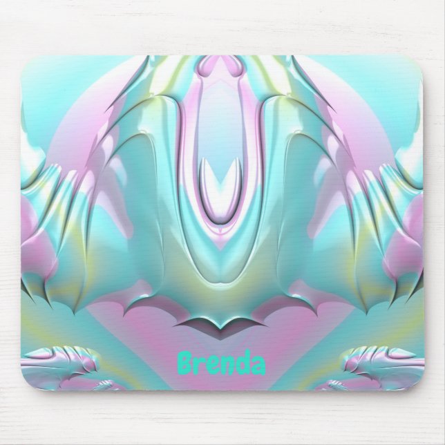 BRENDA ~Lilac Aqua Green Yellow ~ Pastell Muster ~ Mousepad (Vorne)