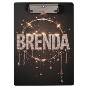 Brenda Name Rose Gold Diamant Glitternd Klemmbrett