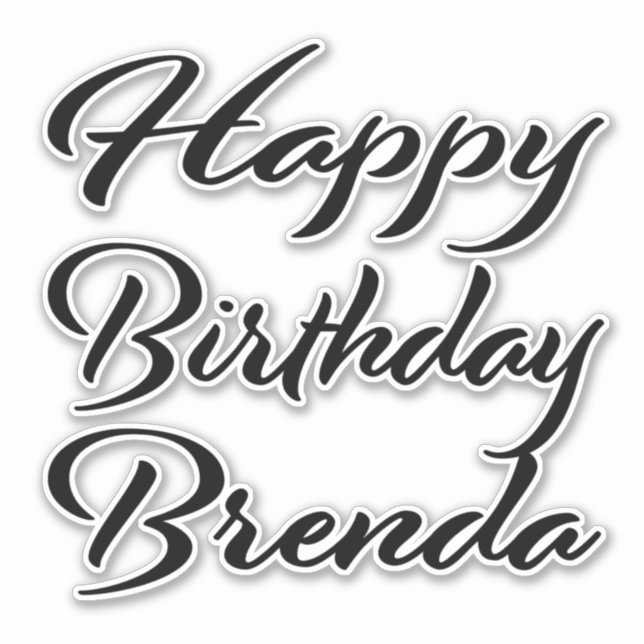 Brenda Name Vorname black Sticker Geburtstag (Vorderseite)