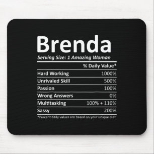 Brenda Nutrition Personalisiert Name Funny Christm Mousepad