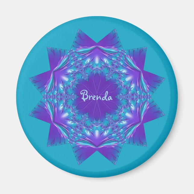 BRENDA ~ STAR! Lila und Aqua ~ Atemberaubende Gest Magnet (Vorne)