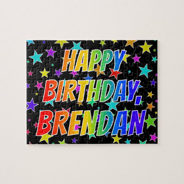 "BRENDAN" Vorname, Spaß "GLÜCKLICHER GEBURTSTAG" (Horizontal)