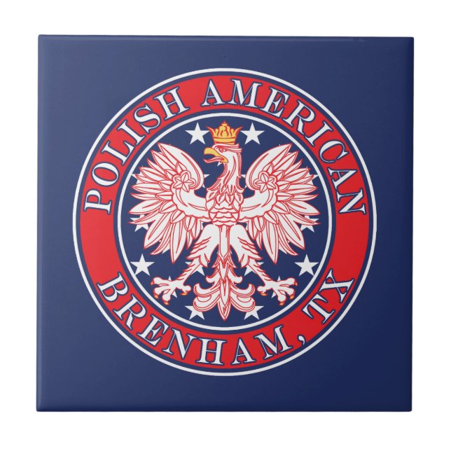Brenham Texas Polnischer Adler Fliese (Vorderseite)