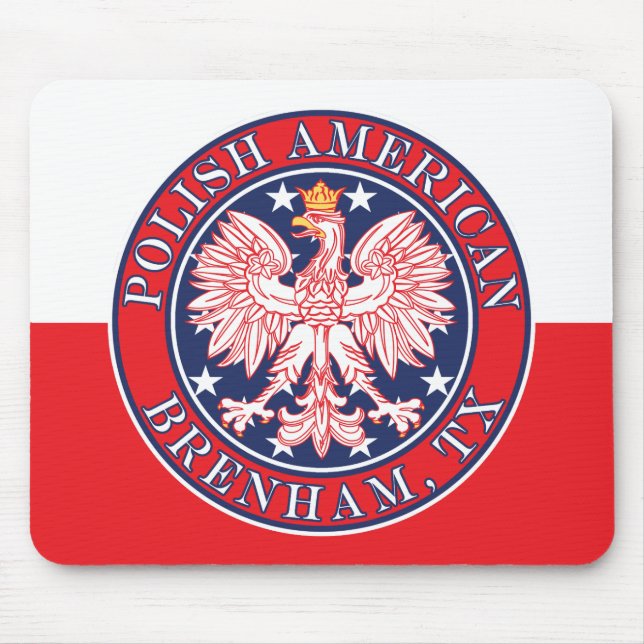 Brenham Texas Polnischer Adler Mousepad (Vorne)
