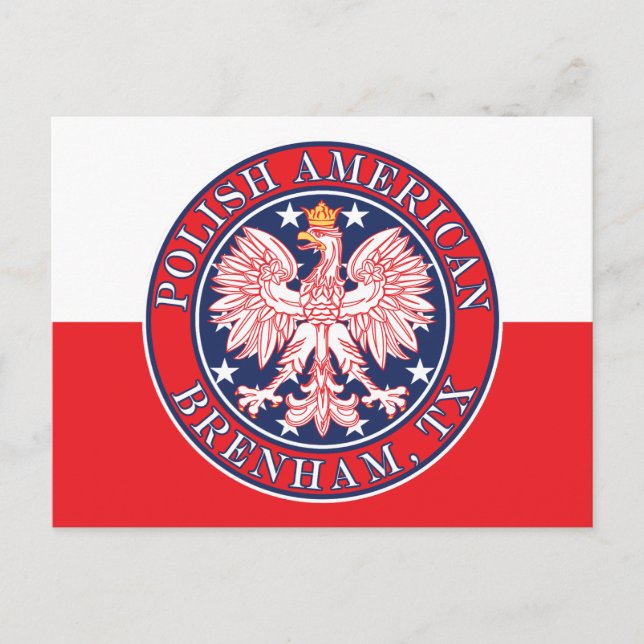Brenham Texas Polnischer Adler Postkarte (Vorderseite)