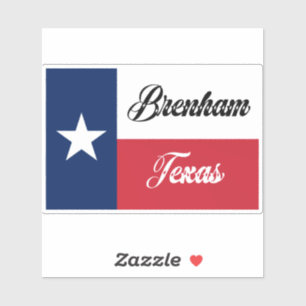 Brenham TX Flag Aufkleber