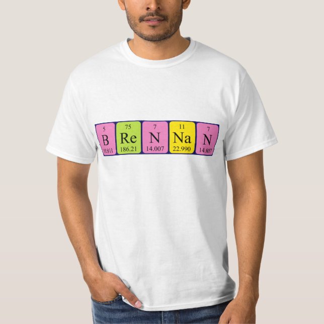 Brennan Namen-Shirt periodischer Tabelle T-Shirt (Vorderseite)