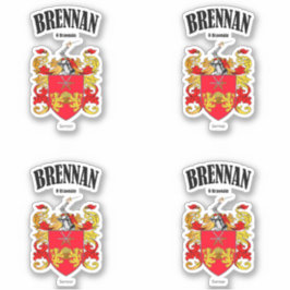 Brennan Wappen Irish Translation & Meaning (x4) Aufkleber
