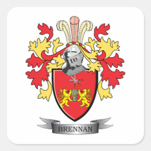Brennan-Wappen Quadratischer Aufkleber