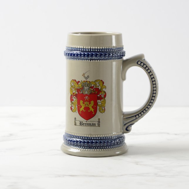 Brennan Wappen Stein/Brennan Familienwappen Bierglas (Rechts)