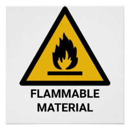 Brennbare Werkstoffwarnung, Symbol für Brandgefahr Poster