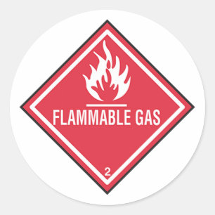 Brennbares Gas-Zeichen Runder Aufkleber