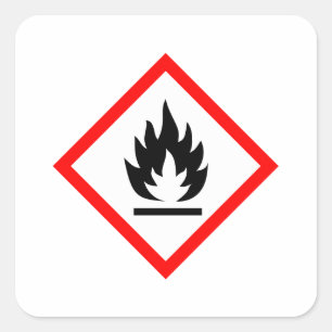 Brennbares Piktogramm/Symbol Quadratischer Aufkleber
