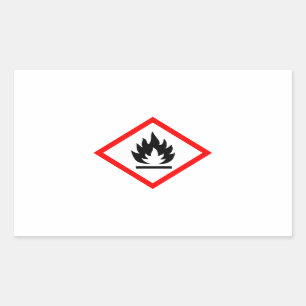 Brennbares Symbol/Piktogramm Rechteckiger Aufkleber