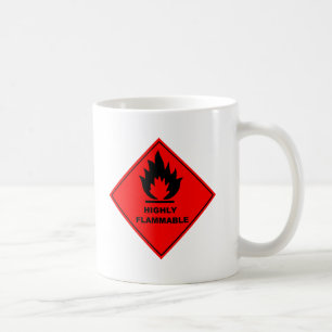 Brennbares Warnzeichen Kaffeetasse