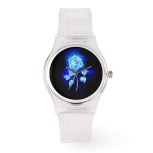 Brennen der blauen Rose Armbanduhr