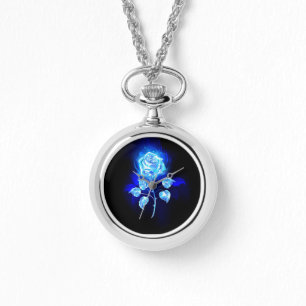 Brennen der blauen Rose Armbanduhr