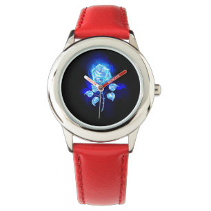 Brennen der blauen Rose Armbanduhr