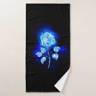 Brennen der blauen Rose Badehandtuch