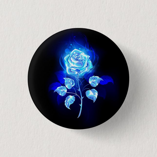 Brennen der blauen Rose Button (Vorderseite)