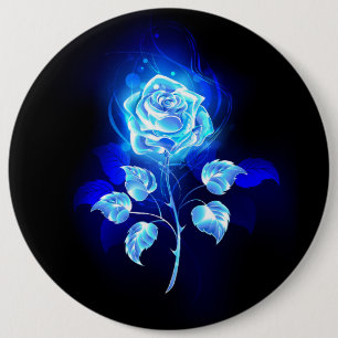 Brennen der blauen Rose Button