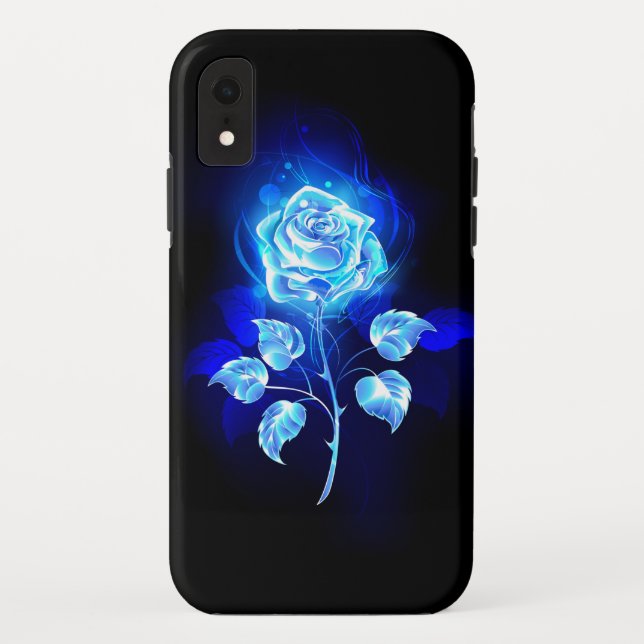 Brennen der blauen Rose Case-Mate iPhone Hülle (Rückseite)