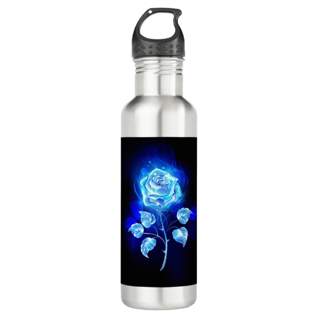 Brennen der blauen Rose Edelstahlflasche (Vorderseite)