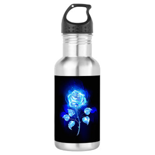 Brennen der blauen Rose Edelstahlflasche