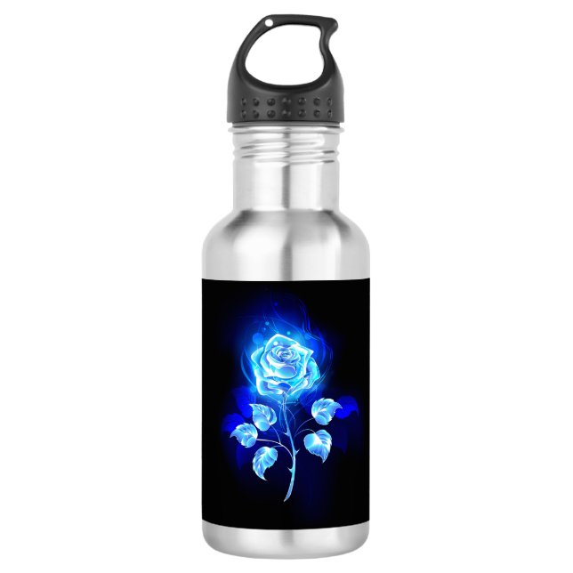 Brennen der blauen Rose Edelstahlflasche (Vorderseite)