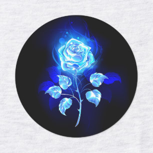 Brennen der blauen Rose Etiketten