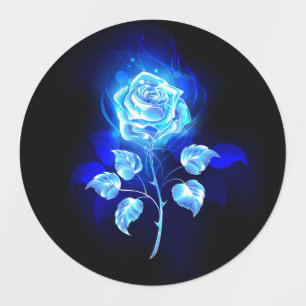 Brennen der blauen Rose Etiketten