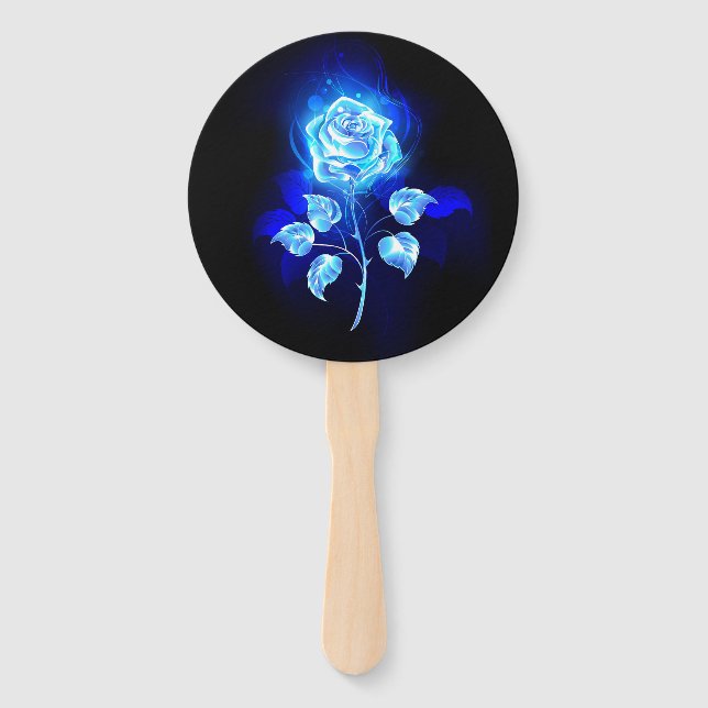 Brennen der blauen Rose Fächer (Vorderseite)