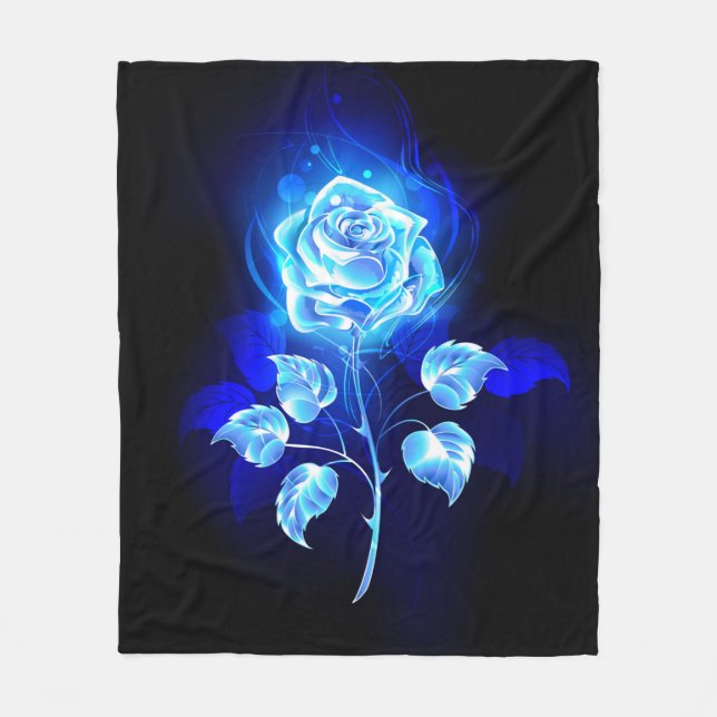 Brennen der blauen Rose Fleecedecke (Vorderseite)