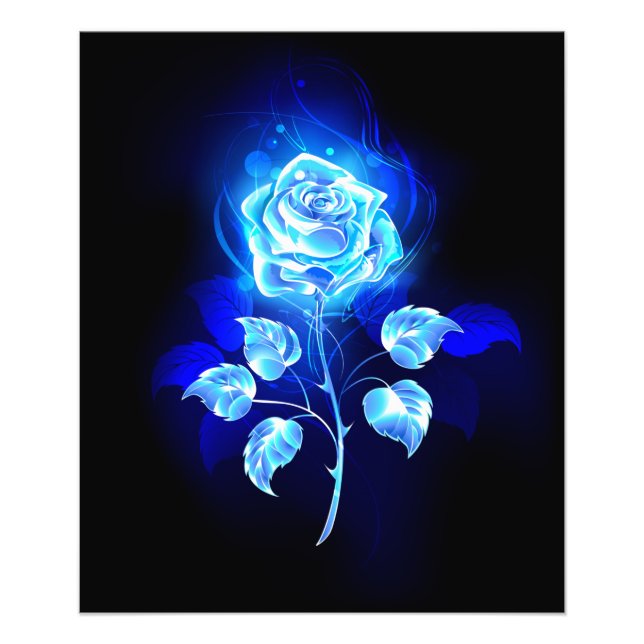 Brennen der blauen Rose Fotodruck (Vorne)