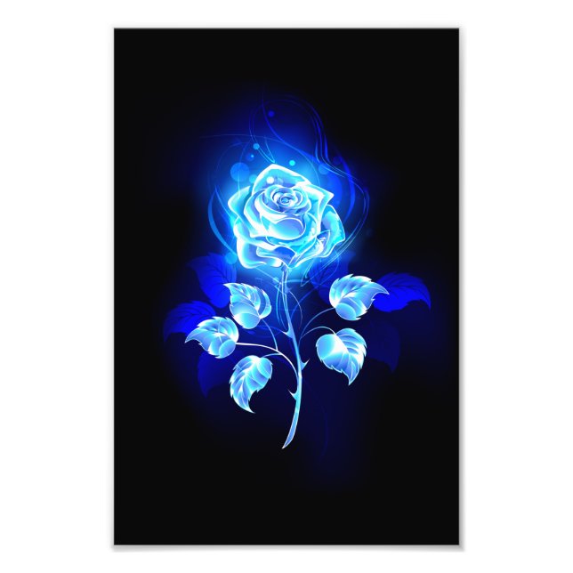 Brennen der blauen Rose Fotodruck (Vorne)