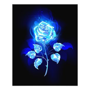 Brennen der blauen Rose Fotodruck
