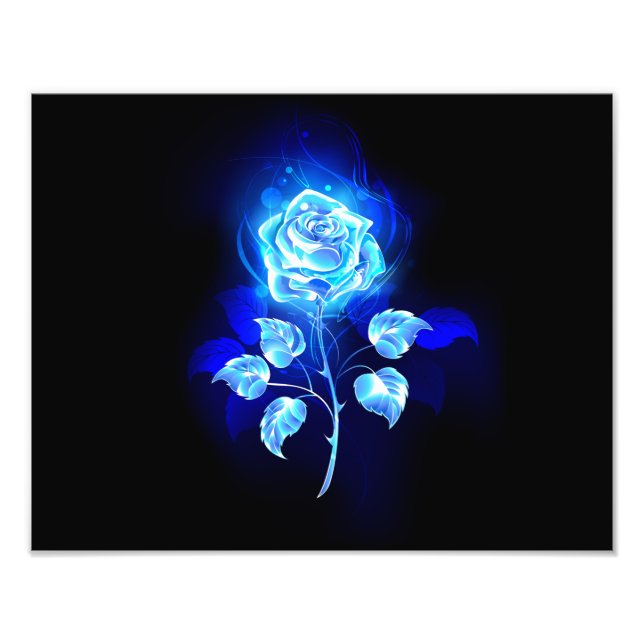 Brennen der blauen Rose Fotodruck (Vorne)