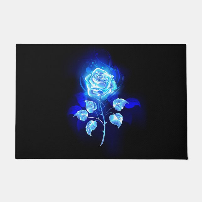 Brennen der blauen Rose Fußmatte (Vorderseite)