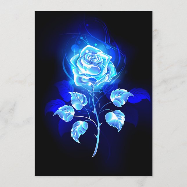 Brennen der blauen Rose Hinweiskarte (Vorderseite)