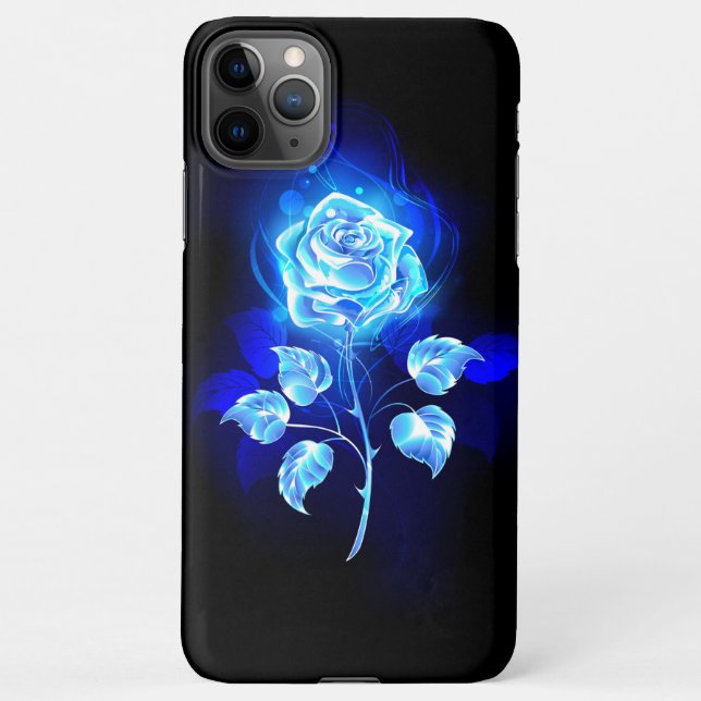 Brennen der blauen Rose iPhone Hülle (Rückseite)