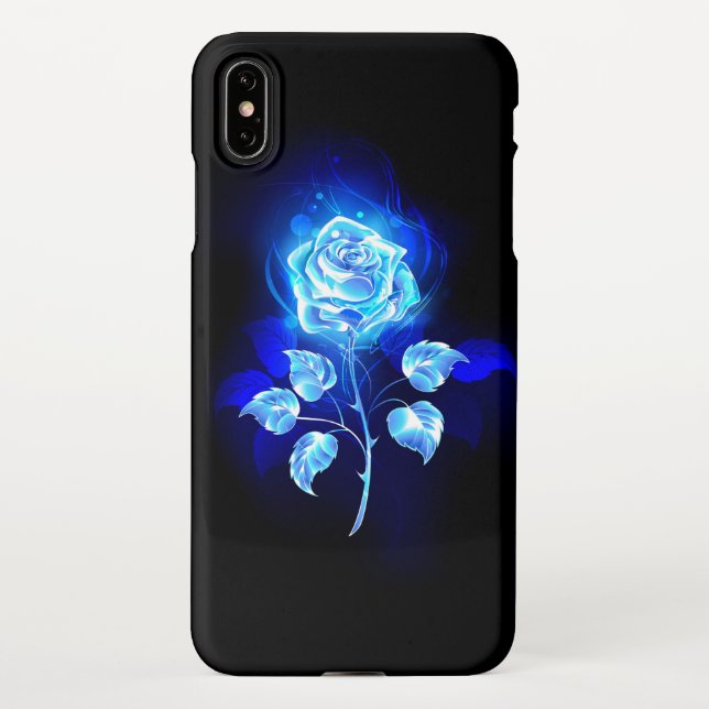 Brennen der blauen Rose iPhone Hülle (Rückseite)