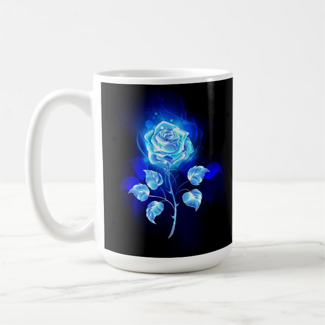 Brennen der blauen Rose Kaffeetasse (Links)
